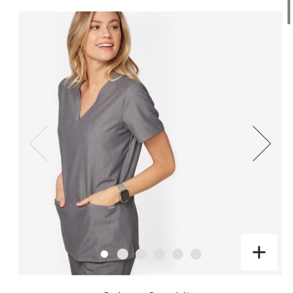 Casma denim Figs scrub top